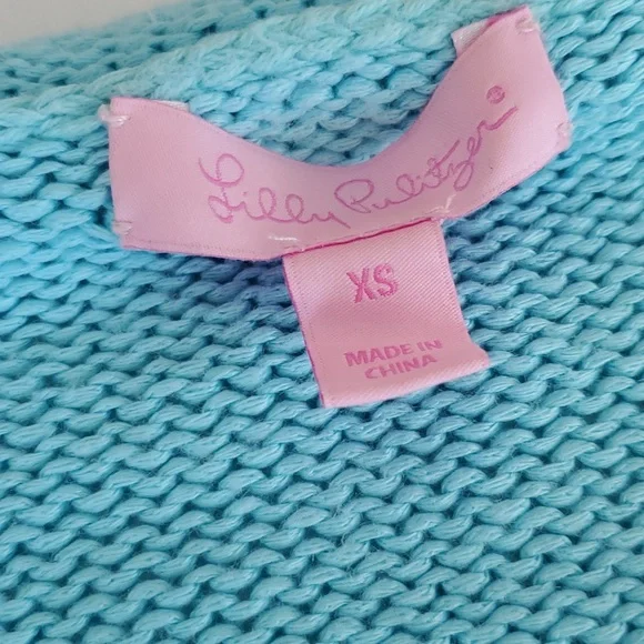 Lilly Pulitzer Marine Blue Teal Roll Neck Sweater Size XS - Picture 2 of 4